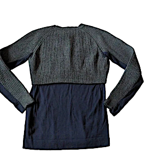 Acne Studios Sweden. Hurst Knit 100% Lambswool Merino Wool Gray Layered Sweater