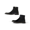 LANVIN PARIS. Black Boots w/Goldplated Chain Accents