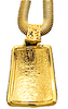Yves Saint Laurent YSL Vintage 22ct Goldplated Square Charm Pendant Necklace