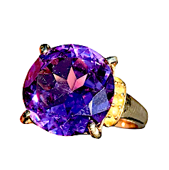 CHESTERFIELD'S UK. Vintage 9ct Gold Alexandrite Citrine Ring, 9K 375 Heavy 6.3G