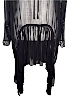 IVAN GRUNDAHL Copenhagen. Black Sheer Chiffon Asymmetric Dress