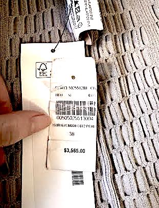 AZZEDINE ALAIA PARIS. Vintage NEW W/TAGS Light Silver Color Viscose Stretch Elastane Sleeveless Striped Knit Scoop Neck Zip Dress