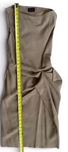 Lanvin Paris. Hiver 2010 Collection. Tan Structural Side Drape Dress