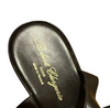 Robert Clergerie Paris. Black Leather Platform Sandal Peep Toe Wedge Shoe 39.5