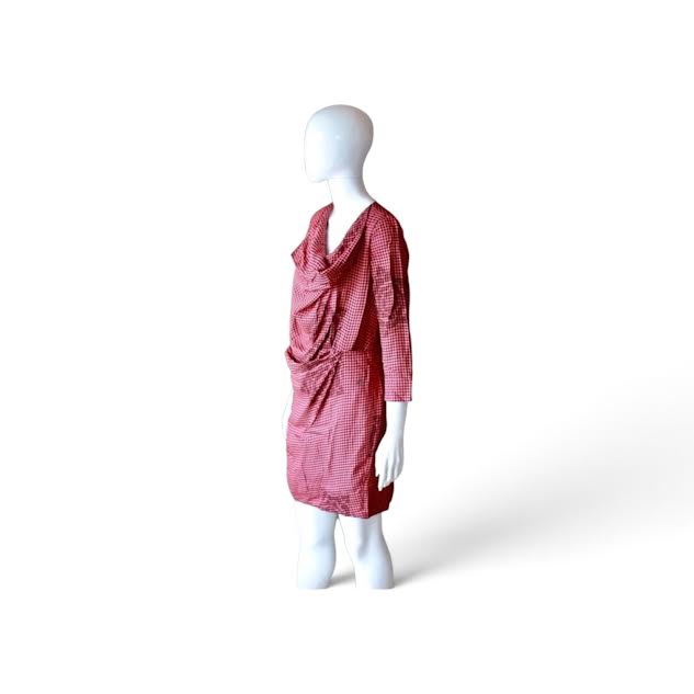 VIVIENNE WESTWOOD RED LABEL Red & Black Plaid RED LABEL Gingham Pattern Dress