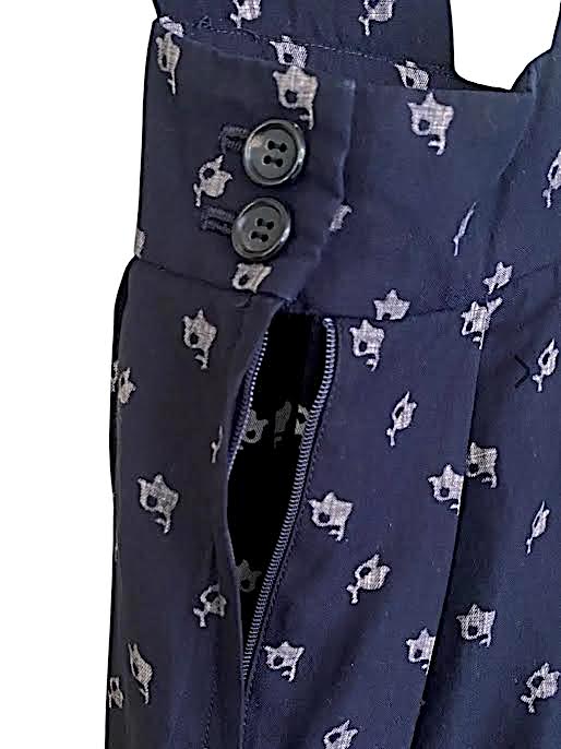Comme des Garcons Japan. Dark Navy Printed Summer Dress