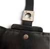Lanvin Paris. Black Lambskin Soft Leather Shoulder Bag with Silver Hardware