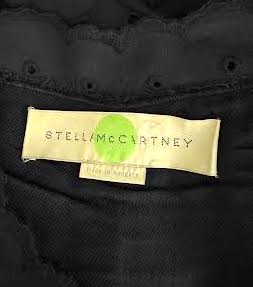 Stella McCartney UK. Navy Blue Lace Silk, Cut Outs Lined Dress