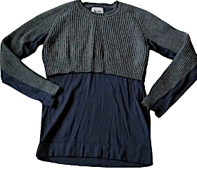 Acne Studios Sweden. Hurst Knit 100% Lambswool Merino Wool Gray Layered Sweater
