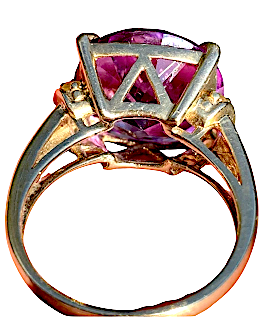 CHESTERFIELD'S UK. Vintage 9ct Gold Alexandrite Citrine Ring, 9K 375 Heavy 6.3G