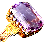 CHESTERFIELD'S LONDON. VICTORIAN 1860S-1870S 15CT GOLD Amethyst 7.5ct RING