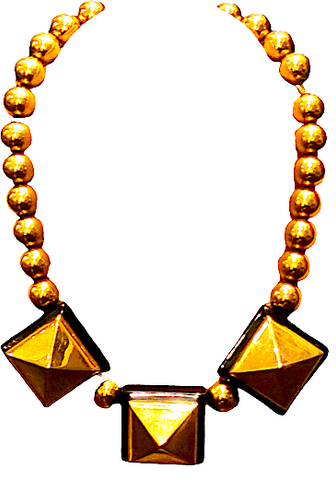 Designer. Unsigned. Goldplated  Blue Quartz Stone Necklace