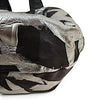 KAWA-KAWA JAPAN. NWOT. Black Lambskin Leather, Metallic Silver Painted Abstract Graffiti Shoulder Bag