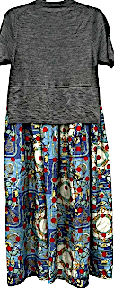 CDG x Comme des Garcons Homme Plus JAPAN. NWT. Dress w/Grey top and Multi color Polka Dot Skirt Bottom