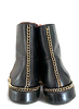 LANVIN PARIS. Black Boots w/Goldplated Chain Accents