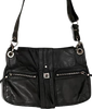 Lanvin Paris. Black Lambskin Soft Leather Shoulder Bag with Silver Hardware