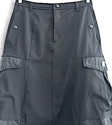 Marithe + Francois Girbaud PARIS. Black Cargo-Style Maxi Skirt
