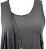 YOHJI YAMAMOTO JAPAN. Black Sleeveless Asymmetrical Drape Cupro Dress