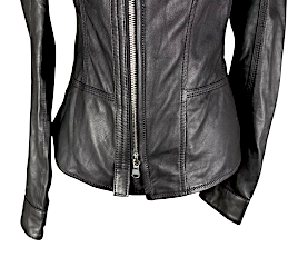 Diesel Glenn Martens. Black Gold Black Lambskin Leather Biker Jacket