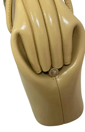 OSOI SEOUL. YELLOW/CREAM LEATHER LONG STRAPS SHOULDER BAG