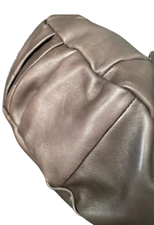 Marni ITALY. Mauve Brown Leather Shoulder Bag with Silverplated Hardware