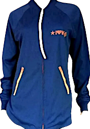 Moschino Italy. Love Moschino Blue Colorblock Poly-Tech Pattern Parka