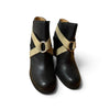 Maison Margiela MM6. Black Ankle Beige Bondage Heel Boots
