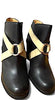 Maison Margiela MM6. Black Ankle Beige Bondage Heel Boots