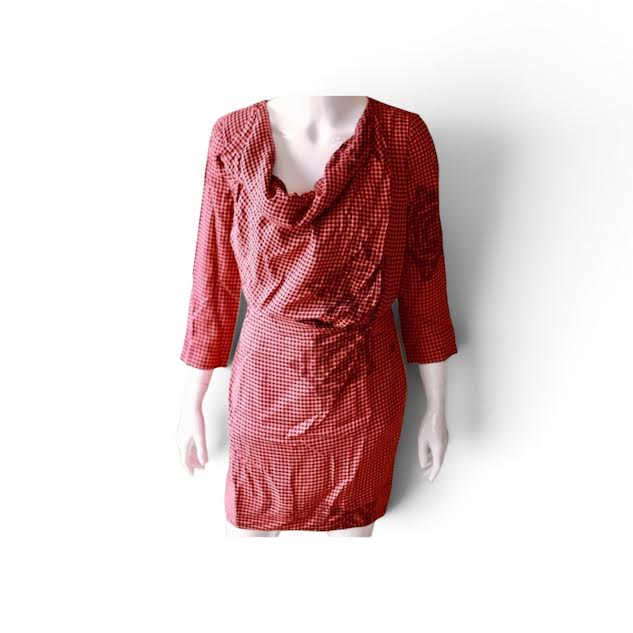 VIVIENNE WESTWOOD RED LABEL Red & Black Plaid RED LABEL Gingham Pattern Dress