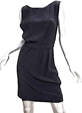 Philosophy di Alberta Ferretti Italy. Black Square Neckline Mini Dress