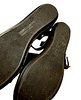 Robert Clergerie Paris. Black Leather Platform Sandal Peep Toe Wedge Shoe 39.5