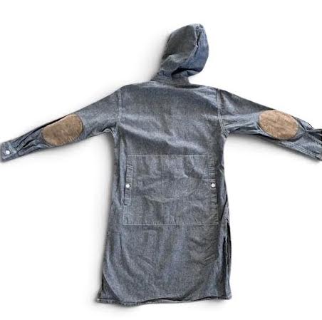 ENGINEERED GARMENTS JAPAN. Hooded Long Bush Cotton Shirt