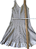 AZZEDINE ALAIA PARIS. Vintage NEW W/TAGS Light Silver Color Viscose Stretch Elastane Sleeveless Striped Knit Scoop Neck Zip Dress