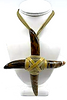 GIORGIO ARMANI ITALY. Vintage Statement Agate Stone Cross Leather Pendant Necklace