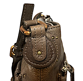 CHLOE PARIS. Authentic Vintage Brown Pebbled Leather Shoulderbag