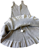 AZZEDINE ALAIA PARIS. Vintage NEW W/TAGS Light Silver Color Viscose Stretch Elastane Sleeveless Striped Knit Scoop Neck Zip Dress