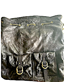 Chloe Paris. Black Distressed Lambskin Leather Chains Large Hobo Style Shoulderbag