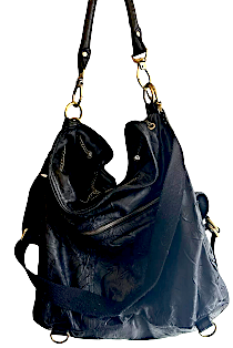 Chloe Paris. Black Distressed Lambskin Leather Chains Large Hobo Style Shoulderbag