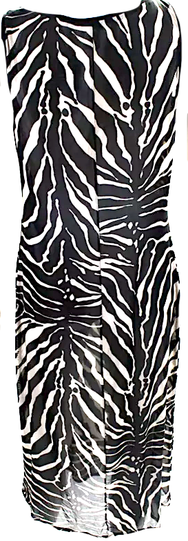 Dolce & Gabbana Italy. Mare. Black/White Animal Print Sleeveless Shift Dress