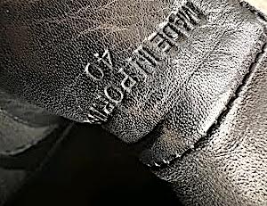 The Last Conspiracy Danish. Handmade in Portugal Black Leather Perforated  Size: 40/9