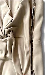 Lanvin Paris. Hiver 2010 Collection. Tan Structural Side Drape Dress
