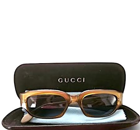 Gucci Italy. Vintage Rectangular Sunglasses EUC w/Hard Case