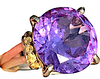 CHESTERFIELD'S UK. Vintage 9ct Gold Alexandrite Citrine Ring, 9K 375 Heavy 6.3G