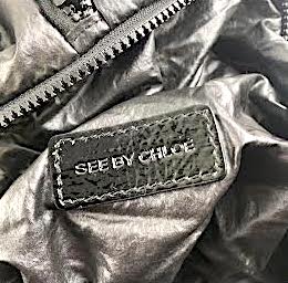 CHLOE PARIS. SEE BY CHLOE. Black Nylon/Leather Joy Rider Large Shoulder Bag