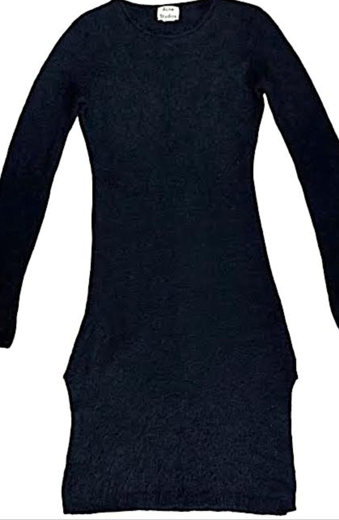 Acne Studios STOCKHOLM. Black Mohair Wool Blend Midi Sweater Dress