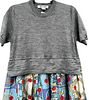 CDG x Comme des Garcons Homme Plus JAPAN. NWT. Dress w/Grey top and Multi color Polka Dot Skirt Bottom