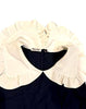 Miu Miu. Italy. Midnite Blue w/Ruffle Collar Blouse