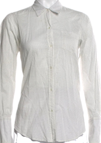 Nili Lotan  Polka Dot Print Long Sleeve Button-Up Top