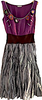 MIU MIU ITALY. Vintage 1990s collection Silk Eggplant/Bluish Pleated Skirt Embellished Dress