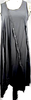 YOHJI YAMAMOTO JAPAN. Black Sleeveless Asymmetrical Drape Cupro Dress